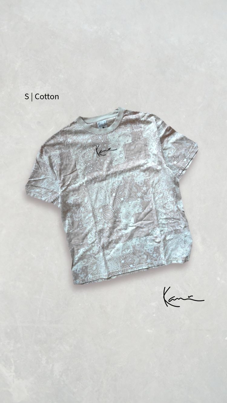 Grey Patterned Cotton T-Shirt